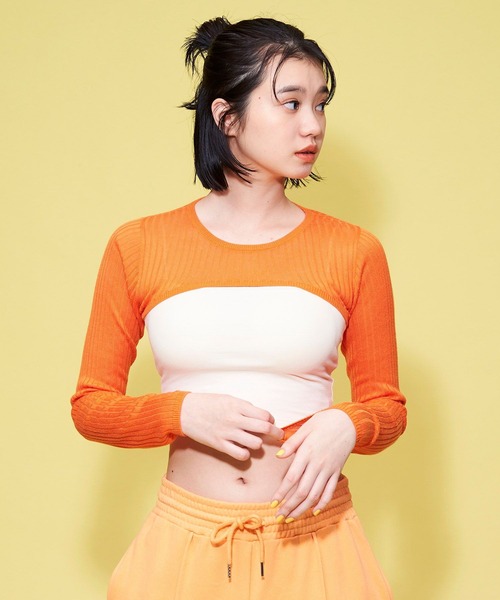 FOREVER 21（フォーエバー トゥエンティーワン）の「【POP】ボレロショートニット（ニット/セーター・レディース・オレンジ/ブラック/ライトグレー・FREE）」の19枚目の写真