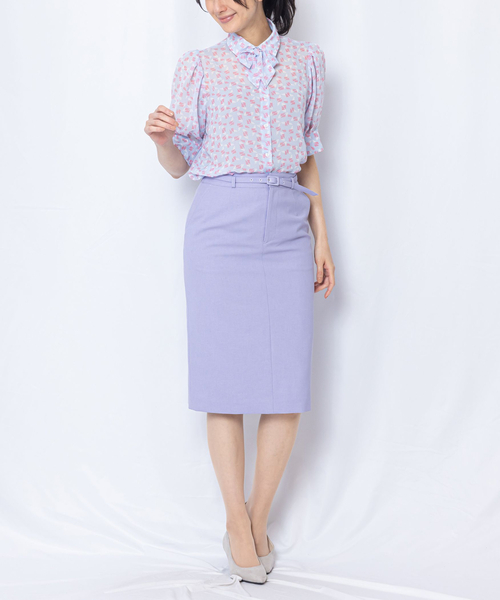 NARACAMICIE（ナラカミーチェ）の「【NARACAMICIE】幾何プリントボウタイ半袖ブラウス（シャツ/ブラウス・レディース・イエロー/ブルー・M/S/XXL/LL/L/XXXL(150)）」の14枚目の写真