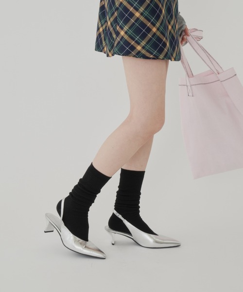 GIUNON（ジウノン）の「logo high socks/ ロゴハイソックス（ソックス/靴下・レディース・グレー/ホワイト/ブラック/ベージュ・FREE）」の3枚目の写真