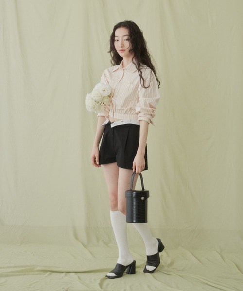 GIUNON（ジウノン）の「logo high socks/ ロゴハイソックス（ソックス/靴下・レディース・グレー/ホワイト/ブラック/ベージュ・FREE）」の22枚目の写真