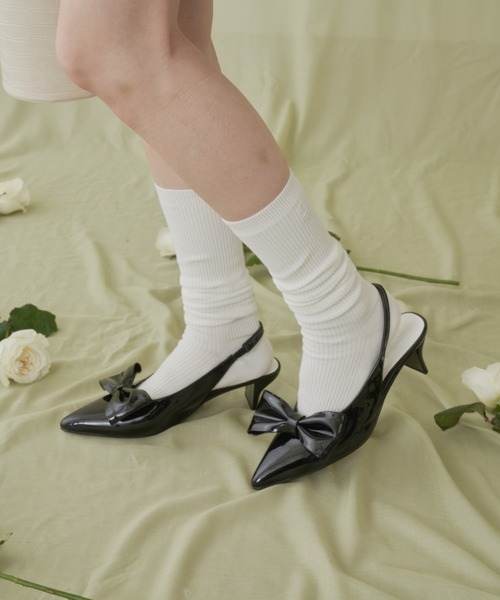 GIUNON（ジウノン）の「logo high socks/ ロゴハイソックス（ソックス/靴下・レディース・グレー/ホワイト/ブラック/ベージュ・FREE）」の5枚目の写真
