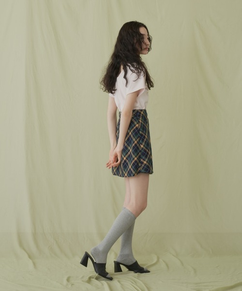 GIUNON（ジウノン）の「logo high socks/ ロゴハイソックス（ソックス/靴下・レディース・グレー/ホワイト/ブラック/ベージュ・FREE）」の12枚目の写真