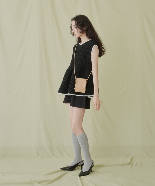 GIUNON（ジウノン）の「logo high socks/ ロゴハイソックス（ソックス/靴下・レディース・グレー/ホワイト/ブラック/ベージュ・FREE）」の7枚目の写真