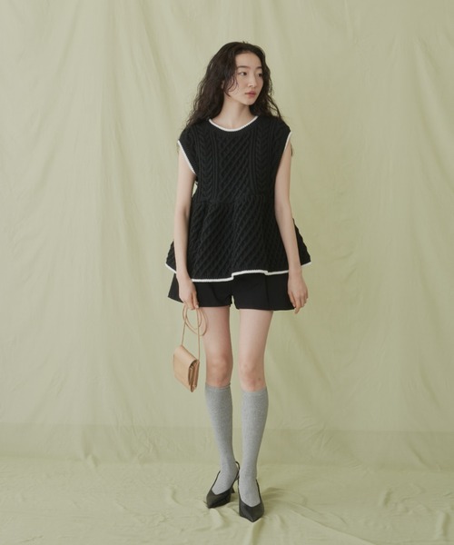 GIUNON（ジウノン）の「logo high socks/ ロゴハイソックス（ソックス/靴下・レディース・グレー/ホワイト/ブラック/ベージュ・FREE）」の17枚目の写真