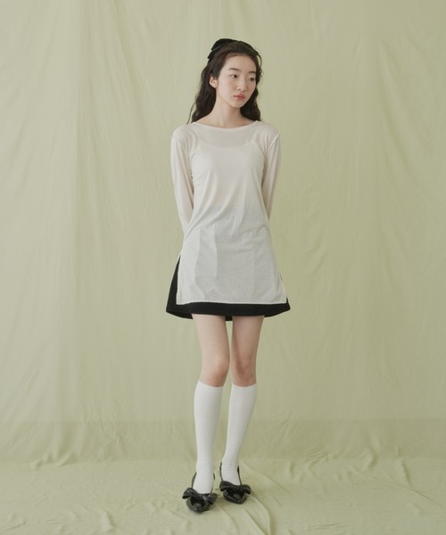 GIUNON（ジウノン）の「logo high socks/ ロゴハイソックス（ソックス/靴下・レディース・グレー/ホワイト/ブラック/ベージュ・FREE）」の16枚目の写真