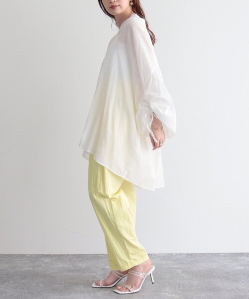 fredy emue（フレディエミュ）の「【fredyemueフレディエミュ】ドロストボリュームシャツブラウス（シャツ/ブラウス・レディース・レッド/サックスブルー/ブラック/オフホワイト/パープル・38）」の6枚目の写真