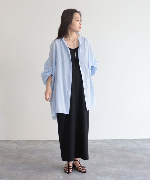 fredy emue（フレディエミュ）の「【fredyemueフレディエミュ】ドロストボリュームシャツブラウス（シャツ/ブラウス・レディース・レッド/サックスブルー/ブラック/オフホワイト/パープル・38）」の11枚目の写真