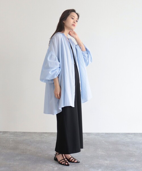 fredy emue（フレディエミュ）の「【fredyemueフレディエミュ】ドロストボリュームシャツブラウス（シャツ/ブラウス・レディース・レッド/サックスブルー/ブラック/オフホワイト/パープル・38）」の12枚目の写真