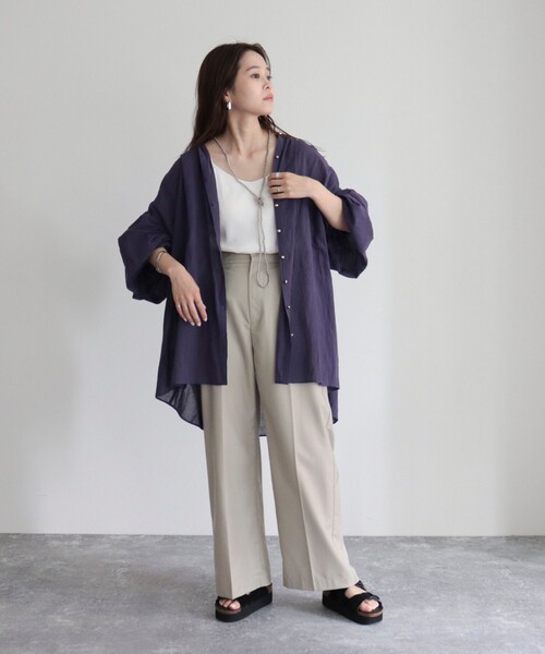 fredy emue（フレディエミュ）の「【fredyemueフレディエミュ】ドロストボリュームシャツブラウス（シャツ/ブラウス・レディース・レッド/サックスブルー/ブラック/オフホワイト/パープル・38）」の20枚目の写真