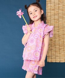 【GIRLS/すっぽり着られる】花火&水風船柄甚平