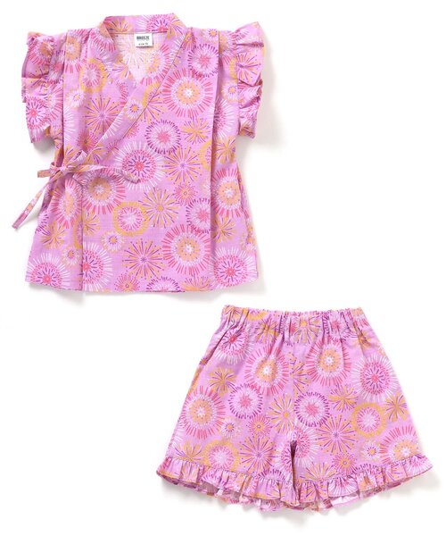 BREEZE（ブリーズ）の「【GIRLS/すっぽり着られる】花火&水風船柄甚平（浴衣・キッズ・レインボー/ラベンダー・80/90/100/110/120/130/140）」の13枚目の写真