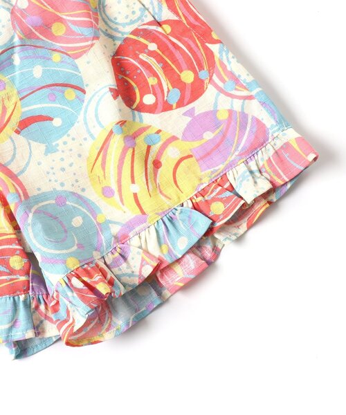 BREEZE（ブリーズ）の「【GIRLS/すっぽり着られる】花火&水風船柄甚平（浴衣・キッズ・レインボー/ラベンダー・80/90/100/110/120/130/140）」の3枚目の写真