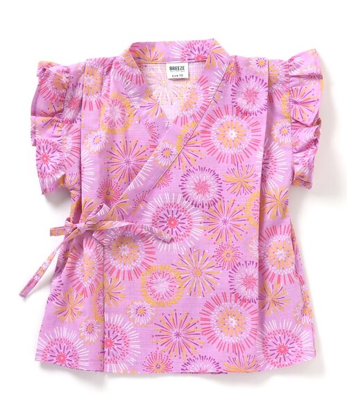 BREEZE（ブリーズ）の「【GIRLS/すっぽり着られる】花火&水風船柄甚平（浴衣・キッズ・レインボー/ラベンダー・80/90/100/110/120/130/140）」の17枚目の写真