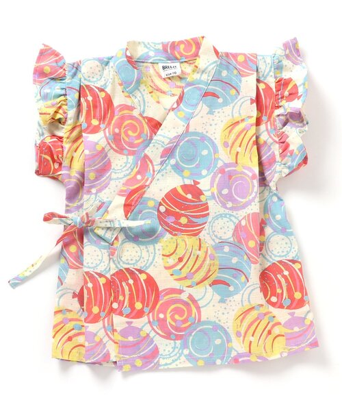 BREEZE（ブリーズ）の「【GIRLS/すっぽり着られる】花火&水風船柄甚平（浴衣・キッズ・レインボー/ラベンダー・80/90/100/110/120/130/140）」の18枚目の写真