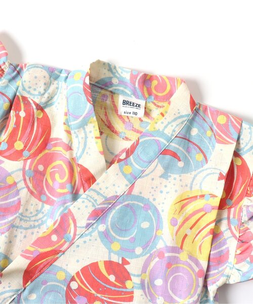 BREEZE（ブリーズ）の「【GIRLS/すっぽり着られる】花火&水風船柄甚平（浴衣・キッズ・レインボー/ラベンダー・80/90/100/110/120/130/140）」の21枚目の写真