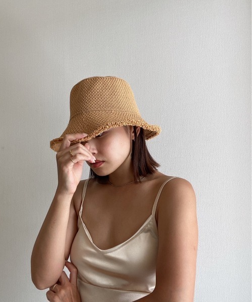 AMAIL（アマイル）の「Paper milk hat（ハット・レディース・ベージュ/ブラック/コーラル・FREE）」の3枚目の写真