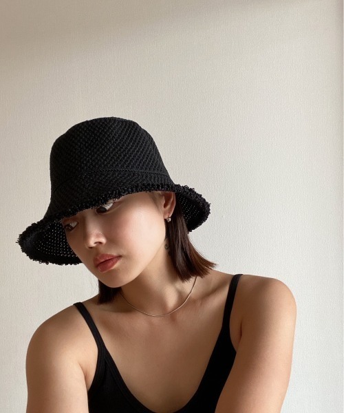 AMAIL（アマイル）の「Paper milk hat（ハット・レディース・ベージュ/ブラック/コーラル・FREE）」の2枚目の写真