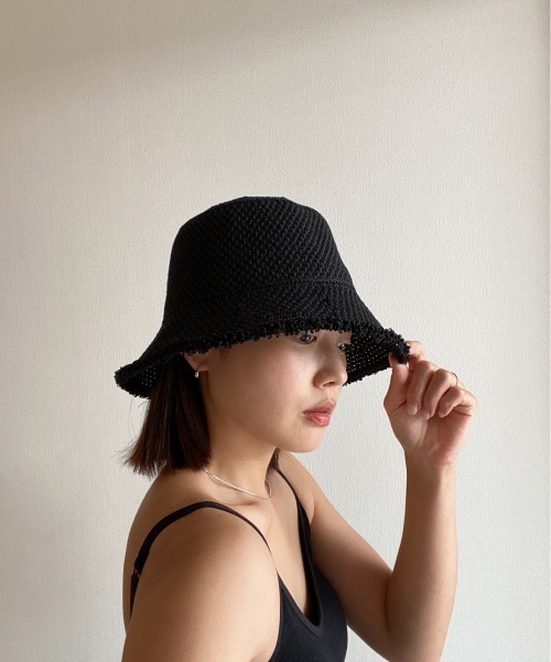 AMAIL（アマイル）の「Paper milk hat（ハット・レディース・ベージュ/ブラック/コーラル・FREE）」の7枚目の写真