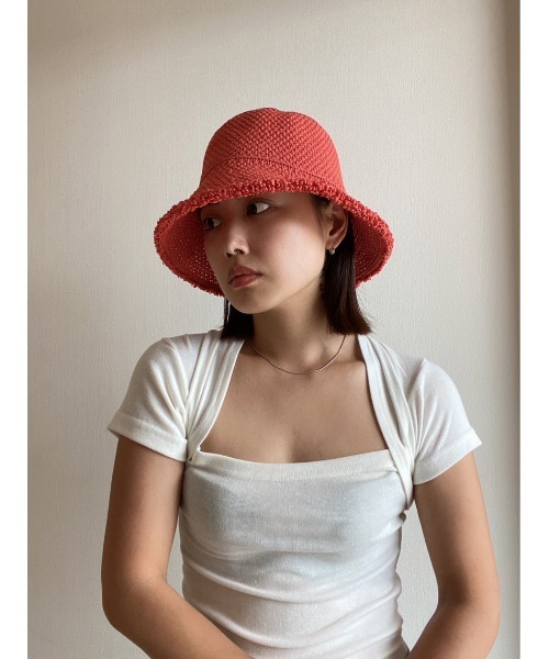 AMAIL（アマイル）の「Paper milk hat（ハット・レディース・ベージュ/ブラック/コーラル・FREE）」の10枚目の写真