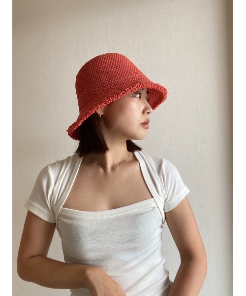 AMAIL（アマイル）の「Paper milk hat（ハット・レディース・ベージュ/ブラック/コーラル・FREE）」の11枚目の写真