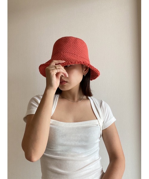 AMAIL（アマイル）の「Paper milk hat（ハット・レディース・ベージュ/ブラック/コーラル・FREE）」の12枚目の写真