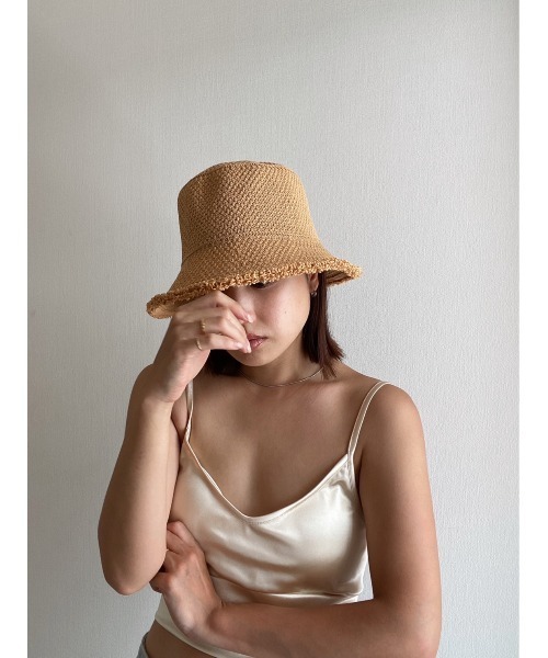 AMAIL（アマイル）の「Paper milk hat（ハット・レディース・ベージュ/ブラック/コーラル・FREE）」の4枚目の写真