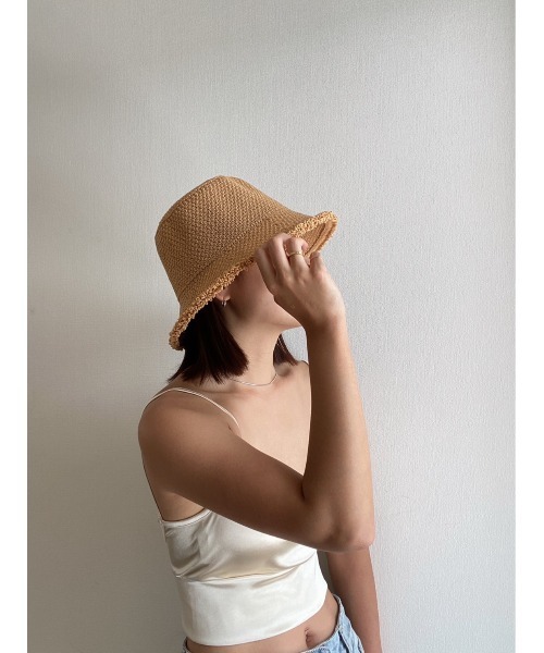 AMAIL（アマイル）の「Paper milk hat（ハット・レディース・ベージュ/ブラック/コーラル・FREE）」の5枚目の写真