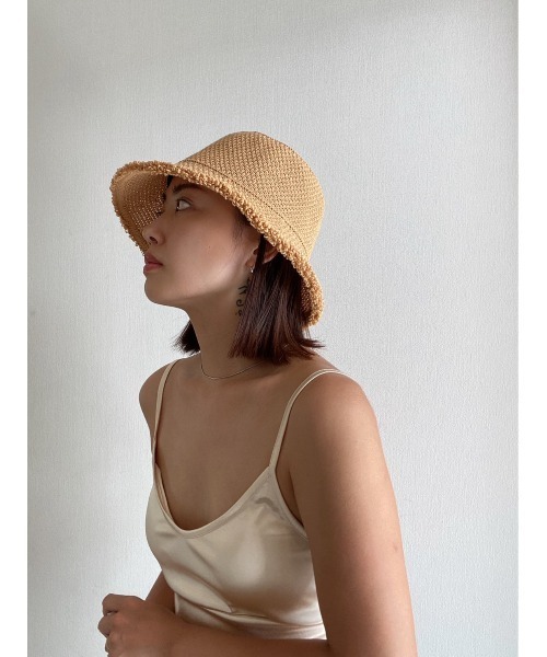 AMAIL（アマイル）の「Paper milk hat（ハット・レディース・ベージュ/ブラック/コーラル・FREE）」の6枚目の写真