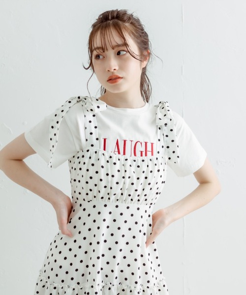 OLIVE des OLIVE(オリーブデオリーブ)の「【WEB・渋谷109店限定】リボンティアードキャミワンピース 1031090430(ワンピース・レディース・オフホワイト/イエロー/ラベンダー/サックスブルー/ピンク/ブラック・FREE)」の11枚目の写真