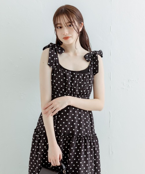 OLIVE des OLIVE(オリーブデオリーブ)の「【WEB・渋谷109店限定】リボンティアードキャミワンピース 1031090430(ワンピース・レディース・オフホワイト/イエロー/ラベンダー/サックスブルー/ピンク/ブラック・FREE)」の15枚目の写真