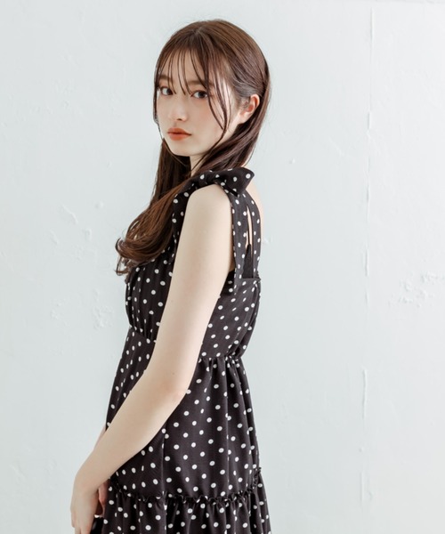 OLIVE des OLIVE(オリーブデオリーブ)の「【WEB・渋谷109店限定】リボンティアードキャミワンピース 1031090430(ワンピース・レディース・オフホワイト/イエロー/ラベンダー/サックスブルー/ピンク/ブラック・FREE)」の16枚目の写真