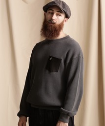 schott | Schott/ショット/LEATHER PKT THERMAL PIGMENT O/D T-SHIRT/レザーポケット オーバーダイ サーマルTシャツ(Tシャツ/カットソー)