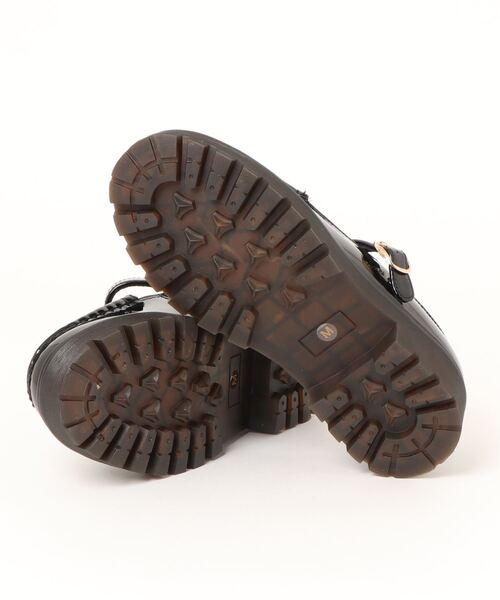 Shoes in Closet（シューズインクローゼット）の「厚底 タンクソール ステッチ入り T字 ストラップ ローファー 1894（ローファー・レディース・ブラック系その他/ブラック・L/M/4L/XS/S/LL/3L）」の8枚目の写真