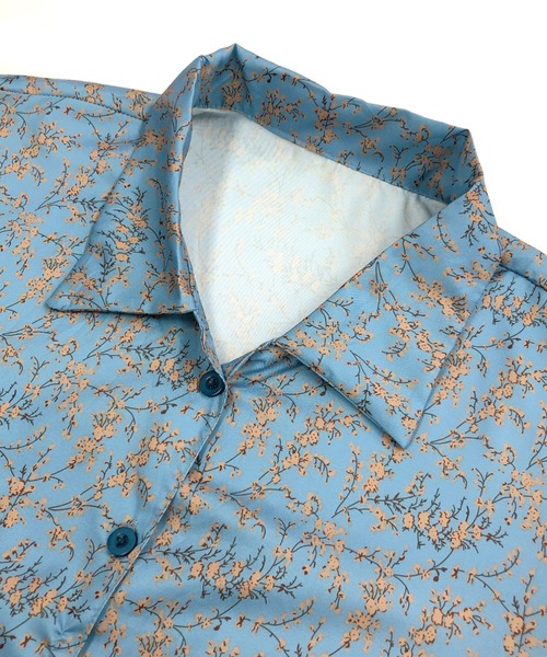 花柄 半袖シャツ ルーズフィット CLEL シャツ 「CLEL」2Way Multi Pattern Drape Short Sleeve