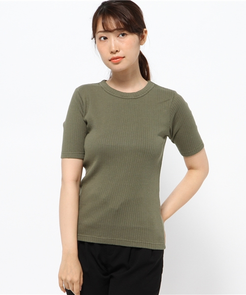 Another Edition（アナザーエディション）の「コットンリブショートスリーブ/AEBC　COリブ　SSL T◆（Tシャツ/カットソー・レディース・ホワイト/ブラック/オリーブ/ライトブルー・フリー）」の6枚目の写真