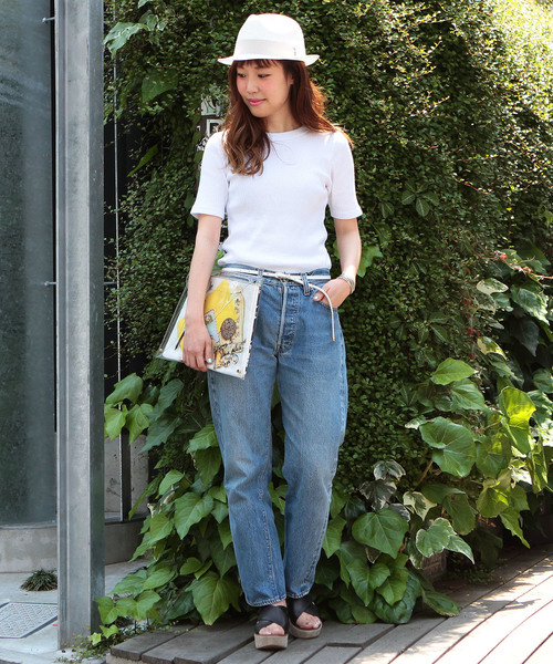 Another Edition（アナザーエディション）の「コットンリブショートスリーブ/AEBC　COリブ　SSL T◆（Tシャツ/カットソー・レディース・ホワイト/ブラック/オリーブ/ライトブルー・フリー）」の22枚目の写真