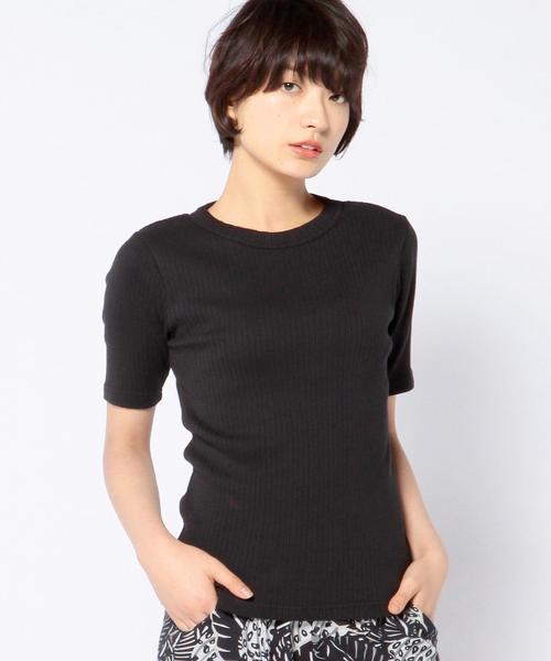 Another Edition（アナザーエディション）の「コットンリブショートスリーブ/AEBC　COリブ　SSL T◆（Tシャツ/カットソー・レディース・ホワイト/ブラック/オリーブ/ライトブルー・フリー）」の3枚目の写真