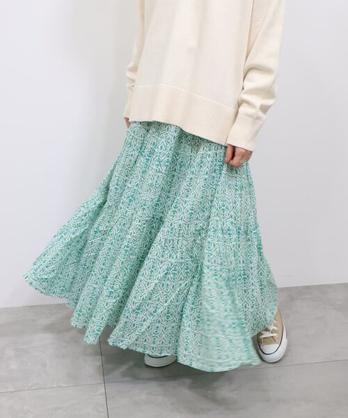 AMERICAN HOLIC（アメリカンホリック）の「ふんわりインドボイルスカート（スカート・レディース・ブラック/ネイビー/レッド/グリーン/オレンジ・L/M）」の13枚目の写真