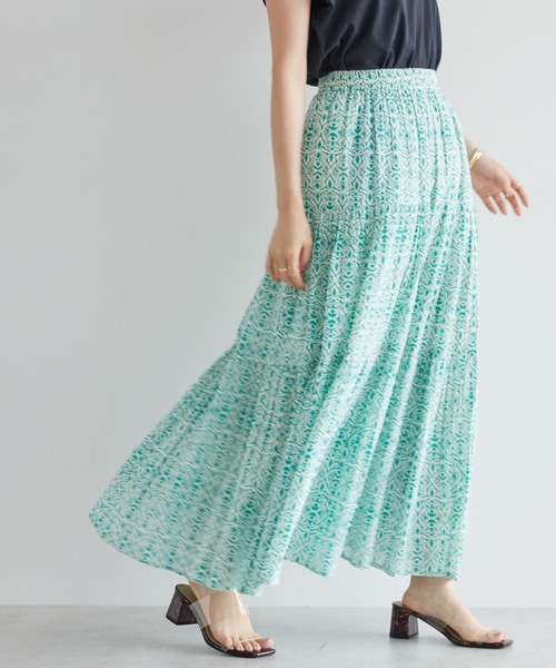 AMERICAN HOLIC（アメリカンホリック）の「ふんわりインドボイルスカート（スカート・レディース・ブラック/ネイビー/レッド/グリーン/オレンジ・L/M）」の3枚目の写真