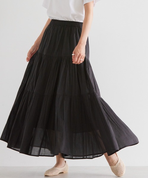 AMERICAN HOLIC（アメリカンホリック）の「ふんわりインドボイルスカート（スカート・レディース・ブラック/ネイビー/レッド/グリーン/オレンジ・L/M）」の2枚目の写真