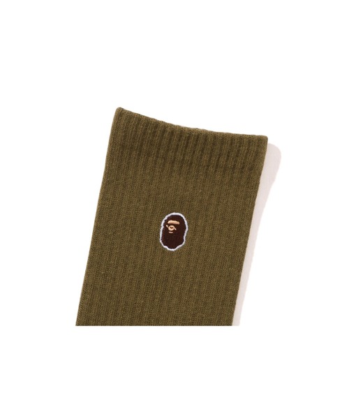 A BATHING APE（アベイシングエイプ）の「APE HEAD ONE POINT SOCKS M（ソックス/靴下・メンズ・ブラック/ベージュ/ネイビー/ホワイト/グレー/オリーブ・LARGE/MEDIUM）」の11枚目の写真
