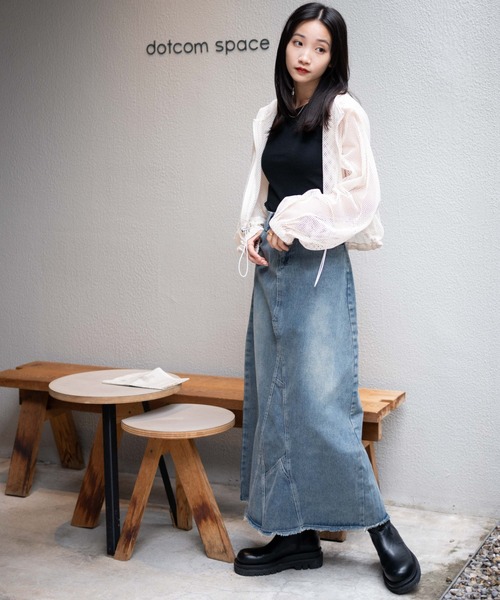 WEGO（ウィゴー）の「WEGO/メッシュパーカー（パーカー・レディース・ブラック/オフホワイト・FREE）」の3枚目の写真