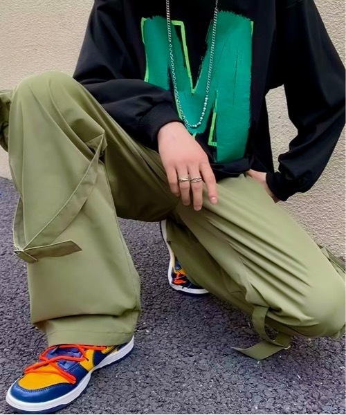 Burner(バーナー)の「【OKUOKU 0909】 ストレート / デザイン / パンツ oku-bottom-713857127974-28 Y(カーゴパンツ・メンズ・ブラック/カーキ・M/L)」の7枚目の写真