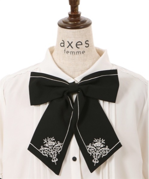 axes femme（アクシーズファム）の「刺繍リボンセットブラウス（シャツ