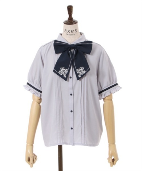 axes femme（アクシーズファム）の「刺繍リボンセットブラウス（シャツ