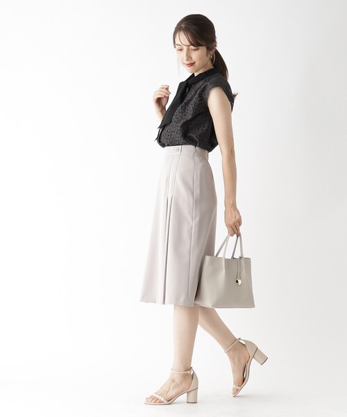 index（インデックス）の「◆オールレースボウタイブラウス/バンドカラー【洗濯機洗い可】（シャツ/ブラウス・レディース・ベージュ系その他7/チャコール/ホワイト系7・42/36/38/40）」の17枚目の写真