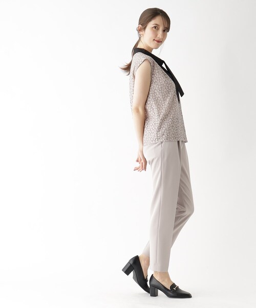 index（インデックス）の「◆オールレースボウタイブラウス/バンドカラー【洗濯機洗い可】（シャツ/ブラウス・レディース・ベージュ系その他7/チャコール/ホワイト系7・42/36/38/40）」の22枚目の写真