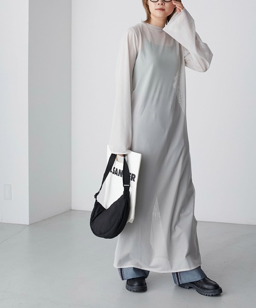 forksy.(フォルクシー)の「【forksy.】メッシュロングワンピース(ワンピース・レディース・ブラック/グレイッシュベージュ/アイボリー・FREE)」の9枚目の写真