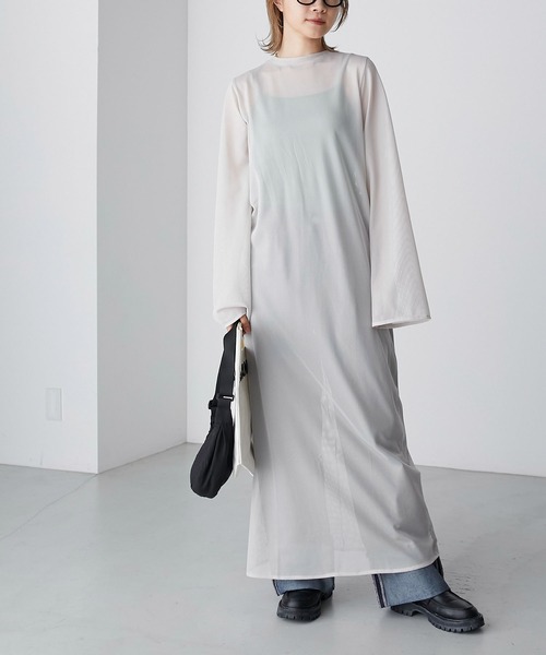 forksy.(フォルクシー)の「【forksy.】メッシュロングワンピース(ワンピース・レディース・ブラック/グレイッシュベージュ/アイボリー・FREE)」の11枚目の写真