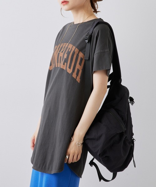 PUAL CE CIN(ピュアルセシン)の「カレッジロゴ ラウンドTシャツ(Tシャツ/カットソー・レディース・オフホワイト/スミクロ/ベージュ・FREE)」の15枚目の写真